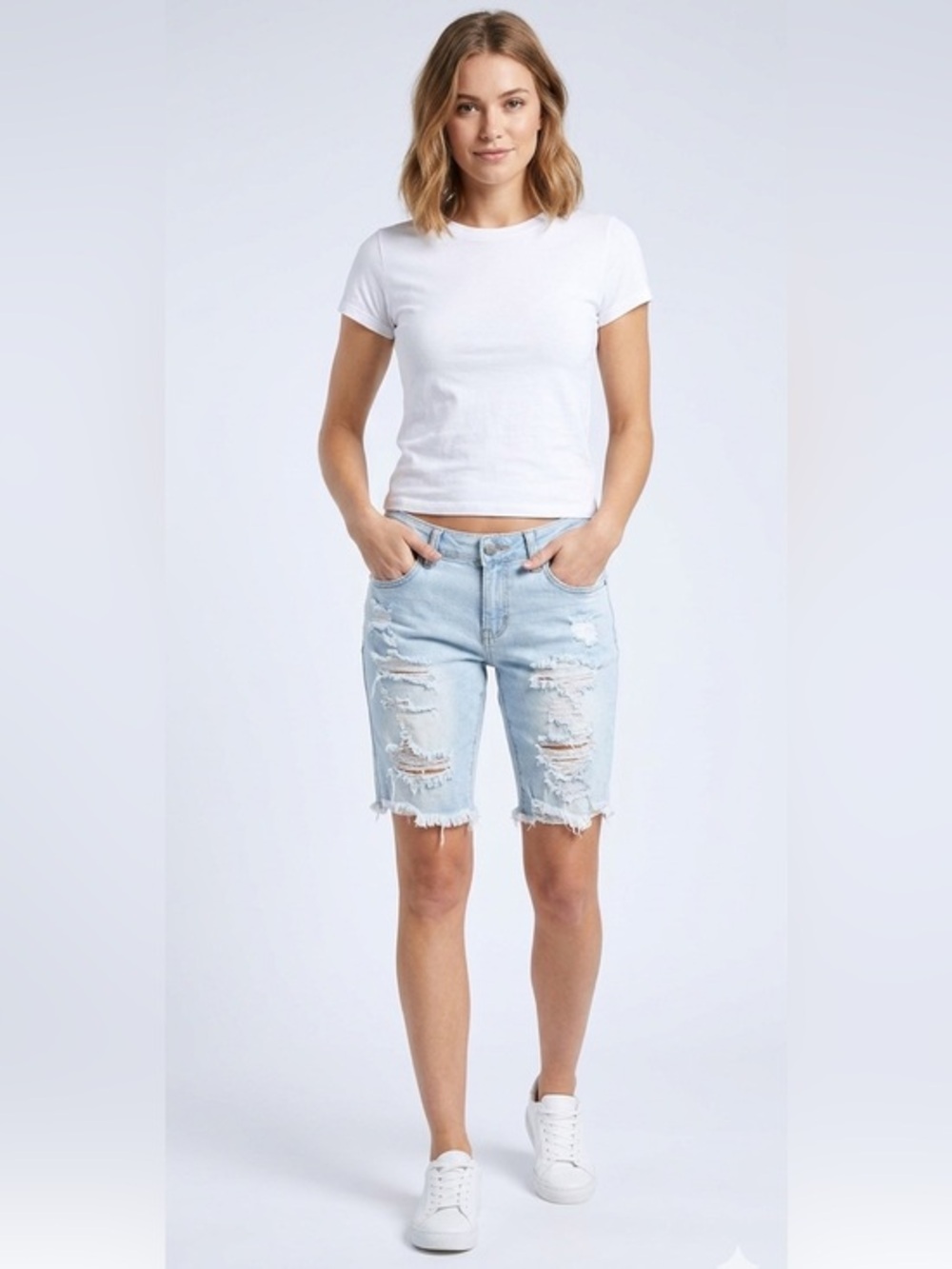 New Low Rise Denim Stretchy Shorts